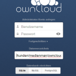 Installationsbildschirm von Owncloud
