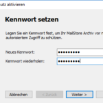 Zuerst wählt man ein Kennwort aus....