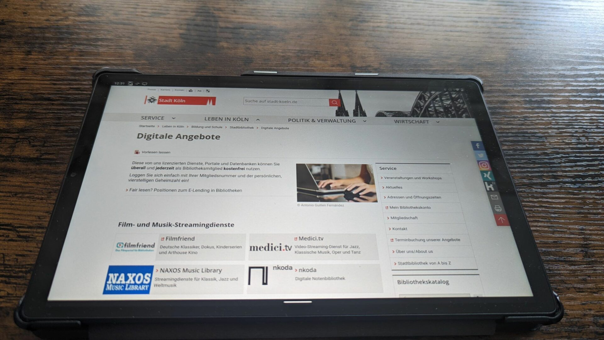 Das Portal für digitale Angebote bei der Stadtbibliothek Köln
