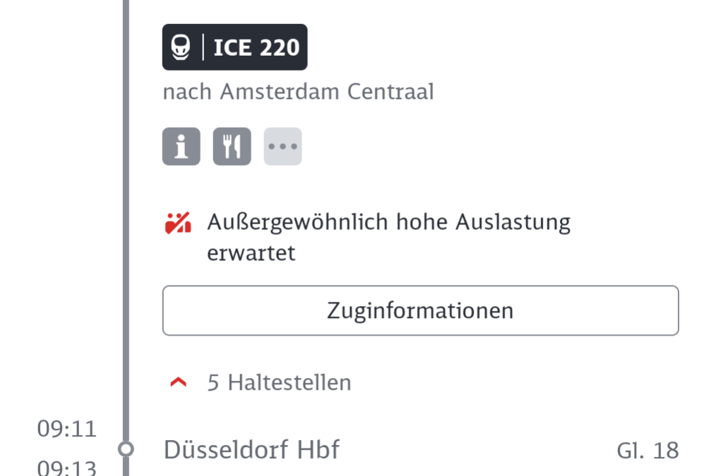 Bahn fahren: Außergewöhnlich hohe Auslastung – Reservierung unmöglich, oder?